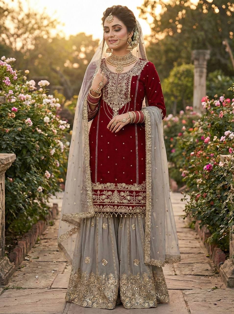 Black Georgette Embroidered Salwar Suit with Sequin & Moti Work