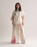 Designer Natural Crepe Silk Moti & Sequin Hand Work Top Farshi Salwar & Organza Dupatta Set