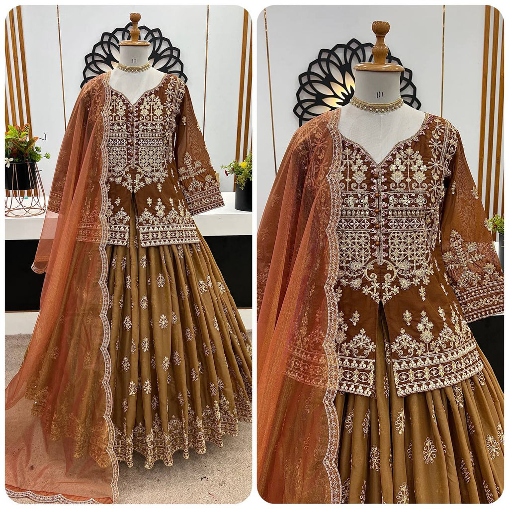 Yellow Embroidered Lehenga Set — Haldi & Mehndi Ceremony Outfit