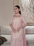 Designer Party Wear Roman Glass Silk Embroidered Top with Sharara Palazzo and Dupatta | MC-2047