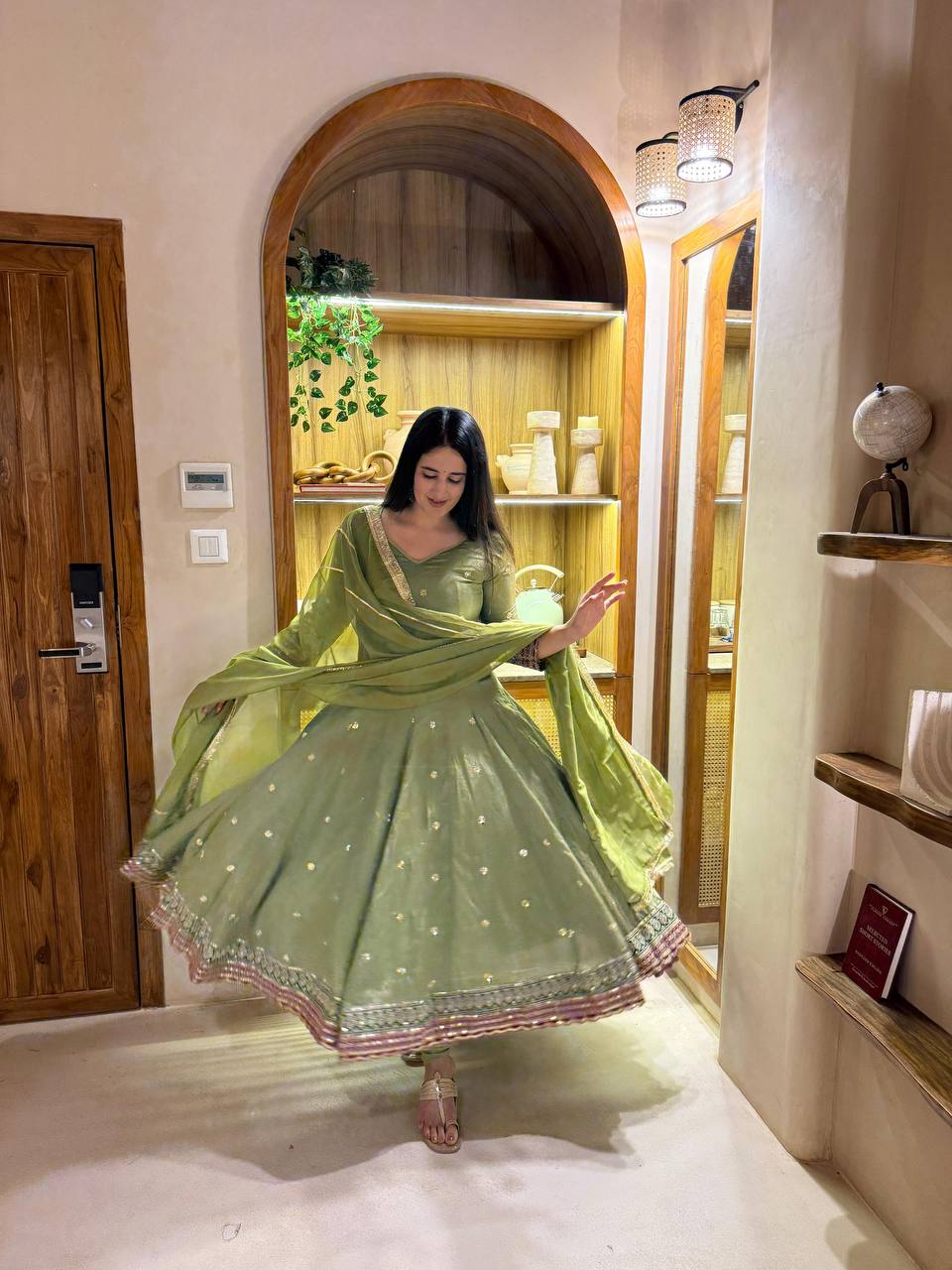 Designer Anarkali Suit in Heavy NC Vichitra Silk with Sequence & Embroidery Work | ND-5061