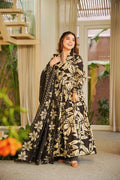 Designer Maslin Cotton Digital Print Anarkali Suit with Pant & Chiffon Dupatta
