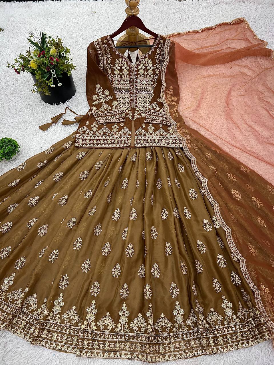 Yellow Embroidered Lehenga Set — Haldi & Mehndi Ceremony Outfit