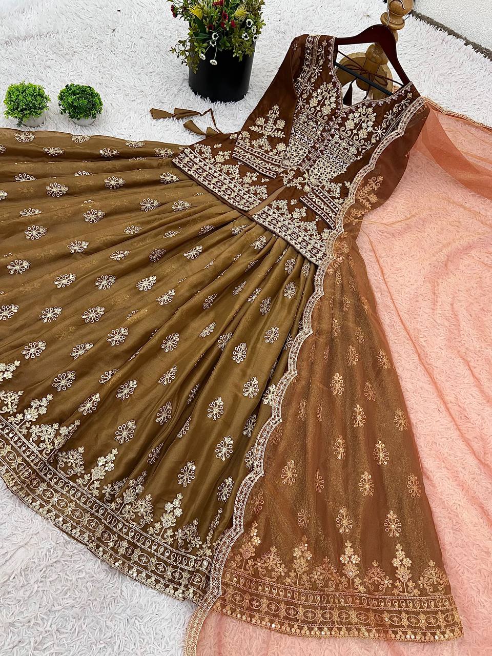 Yellow Embroidered Lehenga Set — Haldi & Mehndi Ceremony Outfit