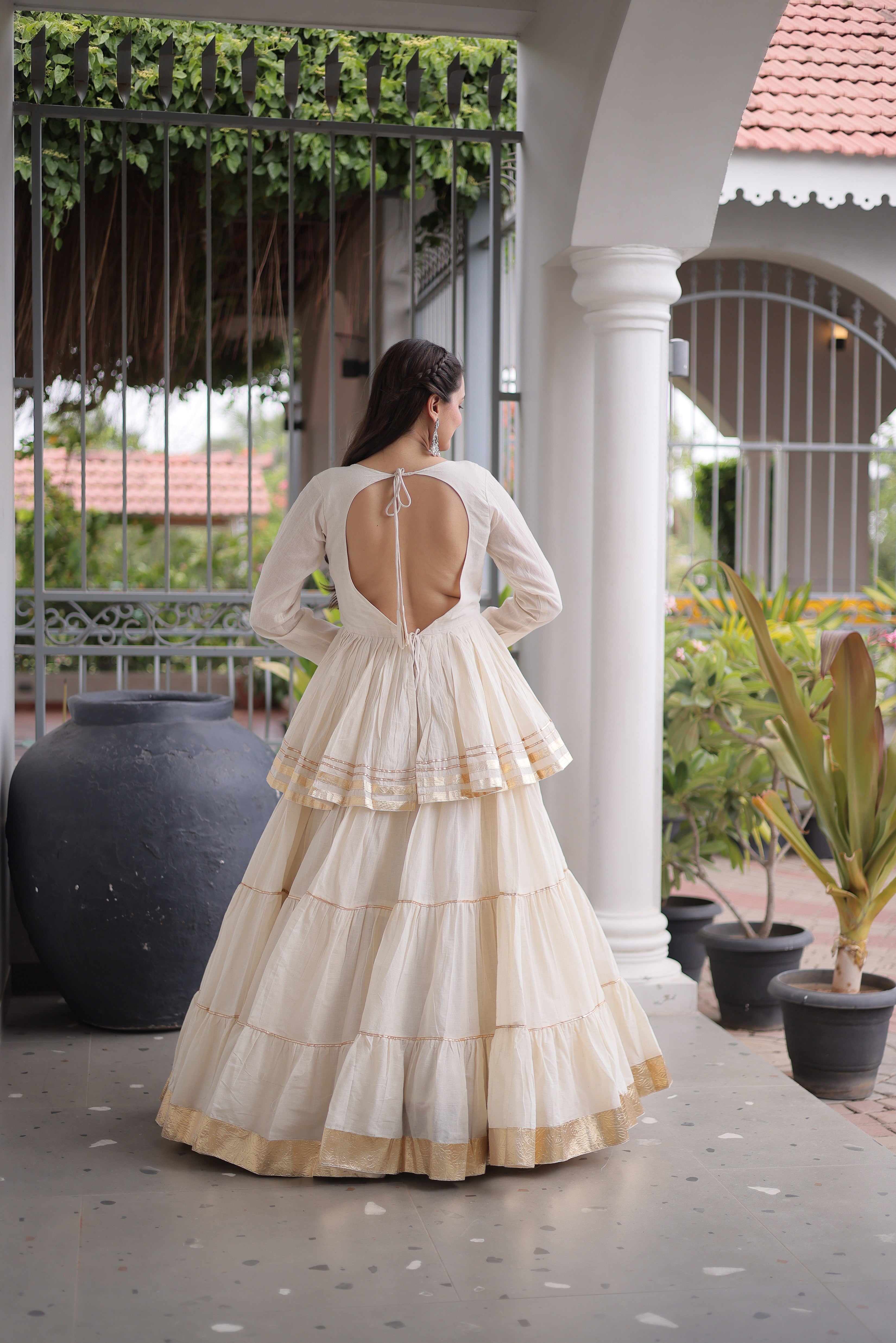 Navratri Lehenga Choli Set | Cora Cotton with Gota-Patti & Lace Work