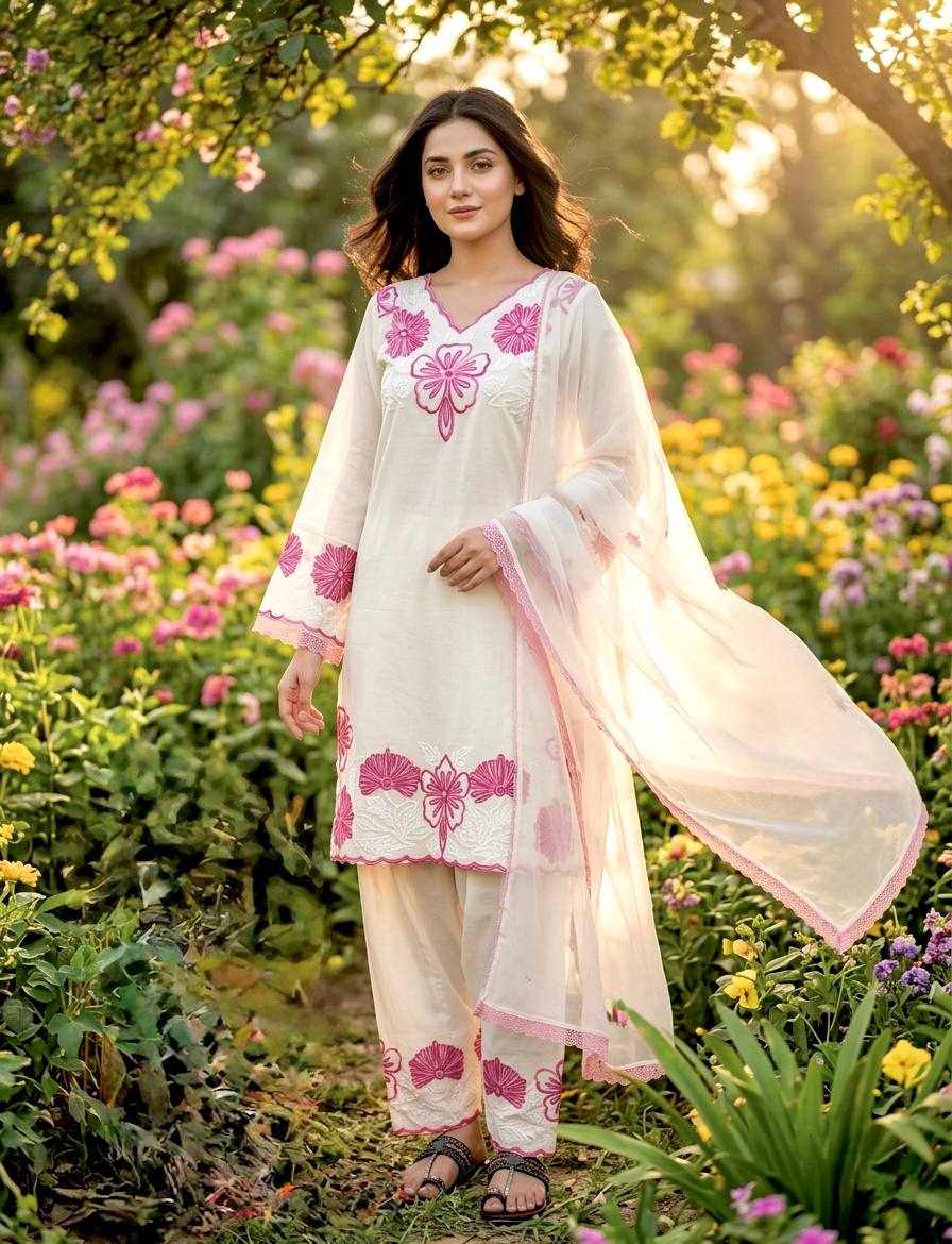 Silk Embroidered Sequins Straight Pant Suit Festive Wear