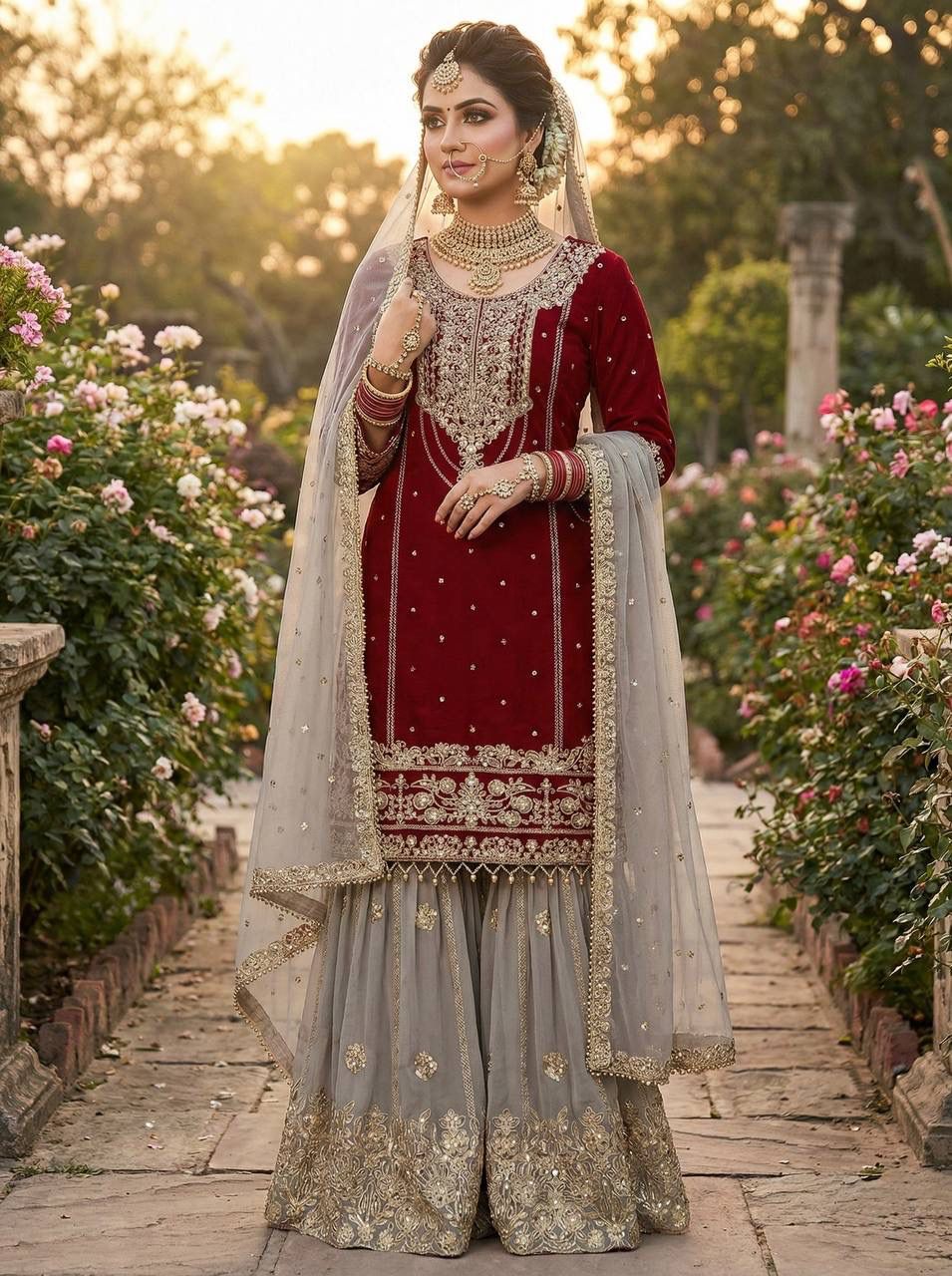 Black Georgette Embroidered Salwar Suit with Sequin & Moti Work