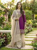 Pure Heavy GMY Silk Embroidered Coding Dori Sequence Palazzo Suit with Dupatta — Fully Stitched 3-Piece