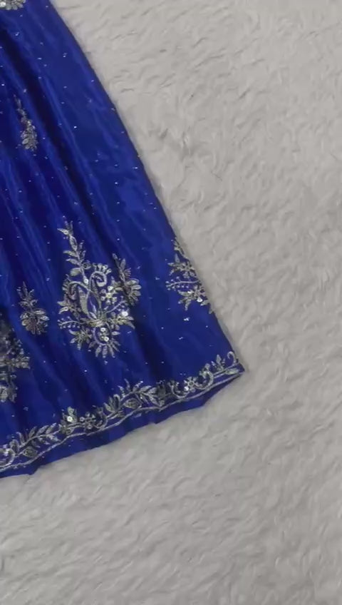 Silk Blend Kurta Palazzo Dupatta Set — Indian Party Wear