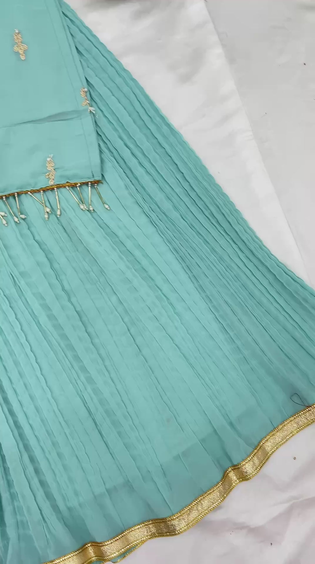 Light Blue Georgette Embroidered Salwar Kameez — Pakistani Wedding Dress